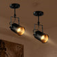 Frendorf | Farmhouse Zilindersconce Verlichting 1-Lichts IJzeren Wandlamp Fixture in Zwart met Verstelbare Handgreep