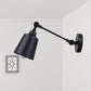 Frendorf | Eisen Glocke Wandmontage Sconce Industriell 1 Kopf Nachttisch Plug-In Wandlichtarmatur in Schwarz mit Schwenkarm