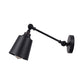 Frendorf | Eisen Glocke Wandmontage Sconce Industriell 1 Kopf Nachttisch Plug-In Wandlichtarmatur in Schwarz mit Schwenkarm