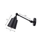 Frendorf | Eisen Glocke Wandmontage Sconce Industriell 1 Kopf Nachttisch Plug-In Wandlichtarmatur in Schwarz mit Schwenkarm