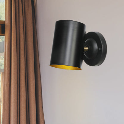 Frendorf | 1 Licht Zilindervormige Wandlamp Armatuur Boerderij Zwarte Afwerking Metalen Wandmontage Wandlamp voor Bedzijde, 4"/6" W