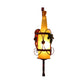 Frendorf | 1 Kopf Flasche Wandleuchte Vintage Kupfer Gelbes Glas Wandmontage Lampe Armatur mit Weinregal Design