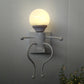 Frendorf | Zwart/Wit Menselijke Vorm Wandlamp Art Deco Metallic 1/2-Kop Bedside Wandgemonteerde Verlichting