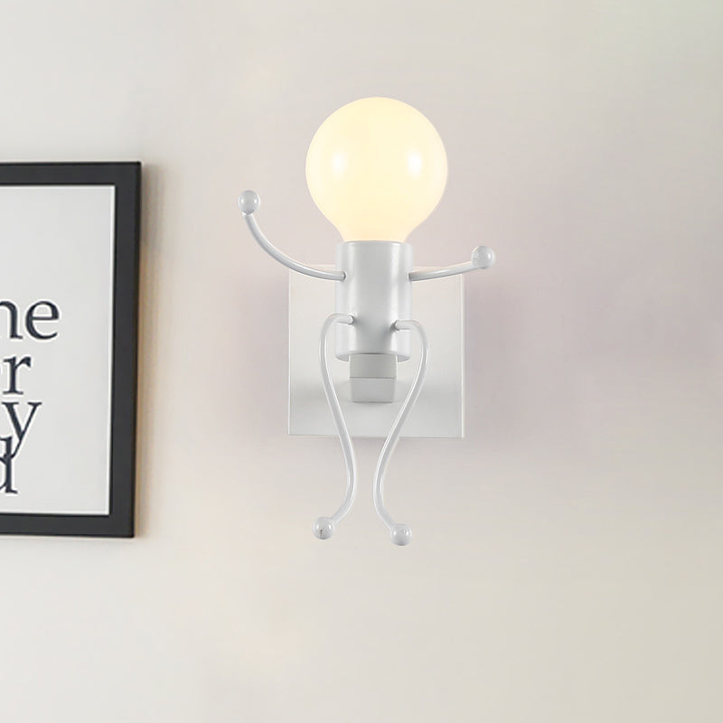 Frendorf | Zwart/Wit Menselijke Vorm Wandlamp Art Deco Metallic 1/2-Kop Bedside Wandgemonteerde Verlichting