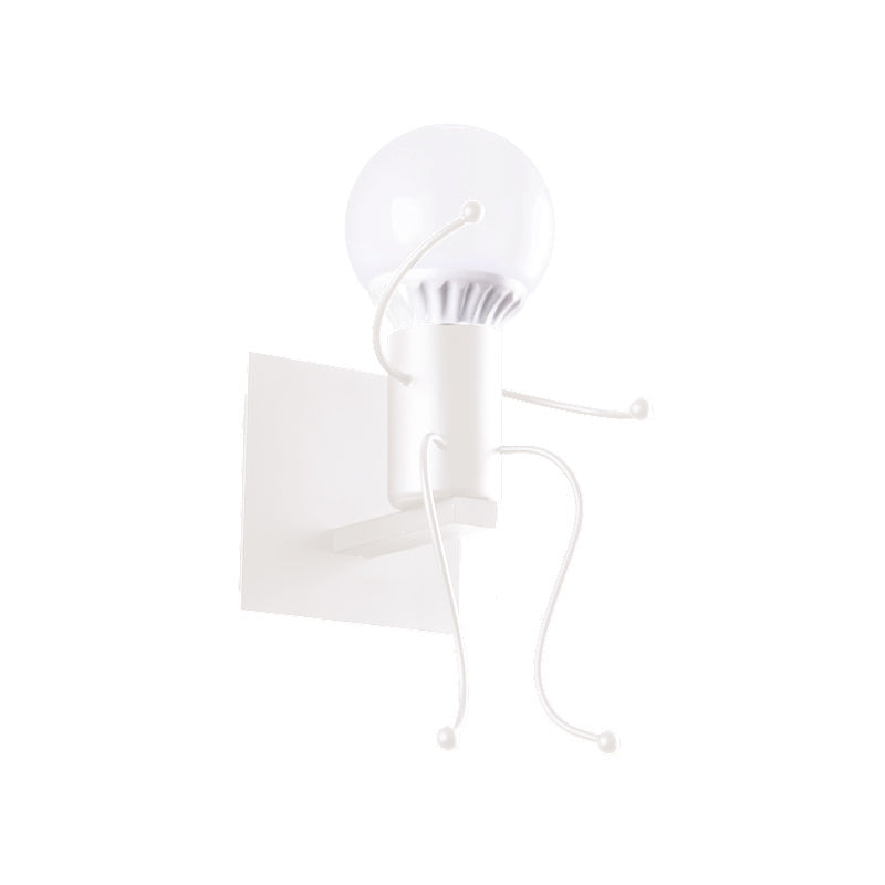 Frendorf | Zwart/Wit Menselijke Vorm Wandlamp Art Deco Metallic 1/2-Kop Bedside Wandgemonteerde Verlichting