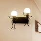 Frendorf | Zwart/Wit Menselijke Vorm Wandlamp Art Deco Metallic 1/2-Kop Bedside Wandgemonteerde Verlichting