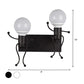 Frendorf | Zwart/Wit Menselijke Vorm Wandlamp Art Deco Metallic 1/2-Kop Bedside Wandgemonteerde Verlichting