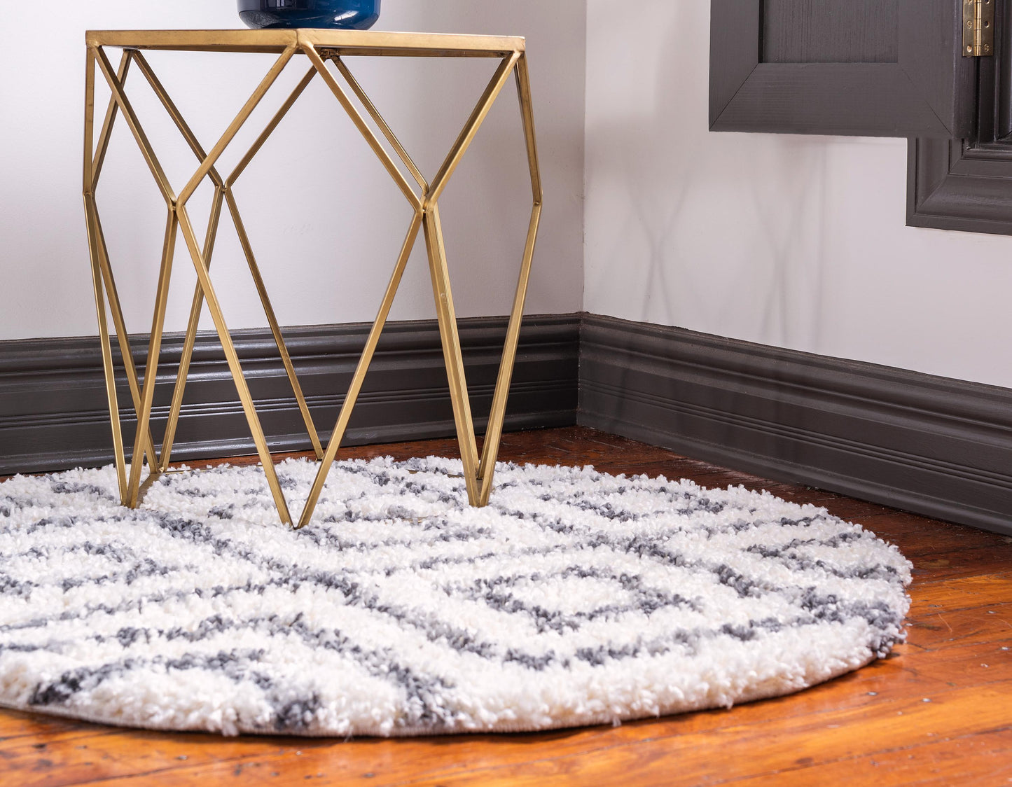 Frendorf | DiamondLuxe Shag - Teppich mit Diamantmuster | Shaggy Hochflorteppich | Weich & Modern | Perfekt für Wohnzimmer