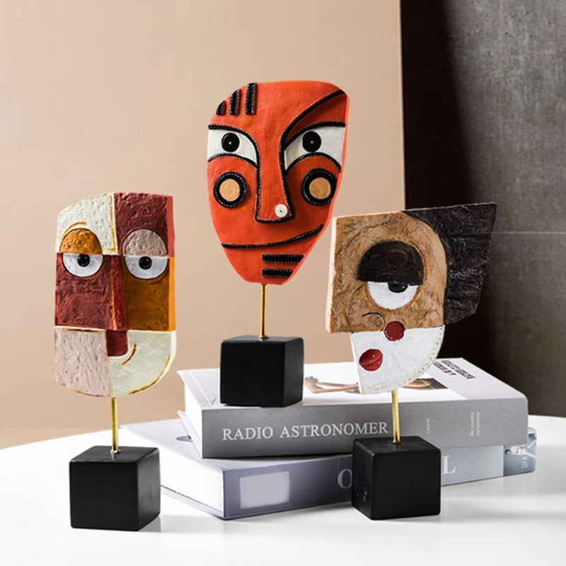 Abstract Pop Art Gesicht Home Skulptur