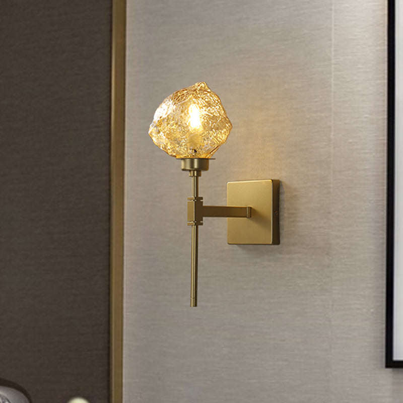 Frendorf | Ice Block Woonkamer Wandlamp Wandlamp Traditioneel Metaal 1 Kop Rook Grijs/Amber Wandverlichting Fixture