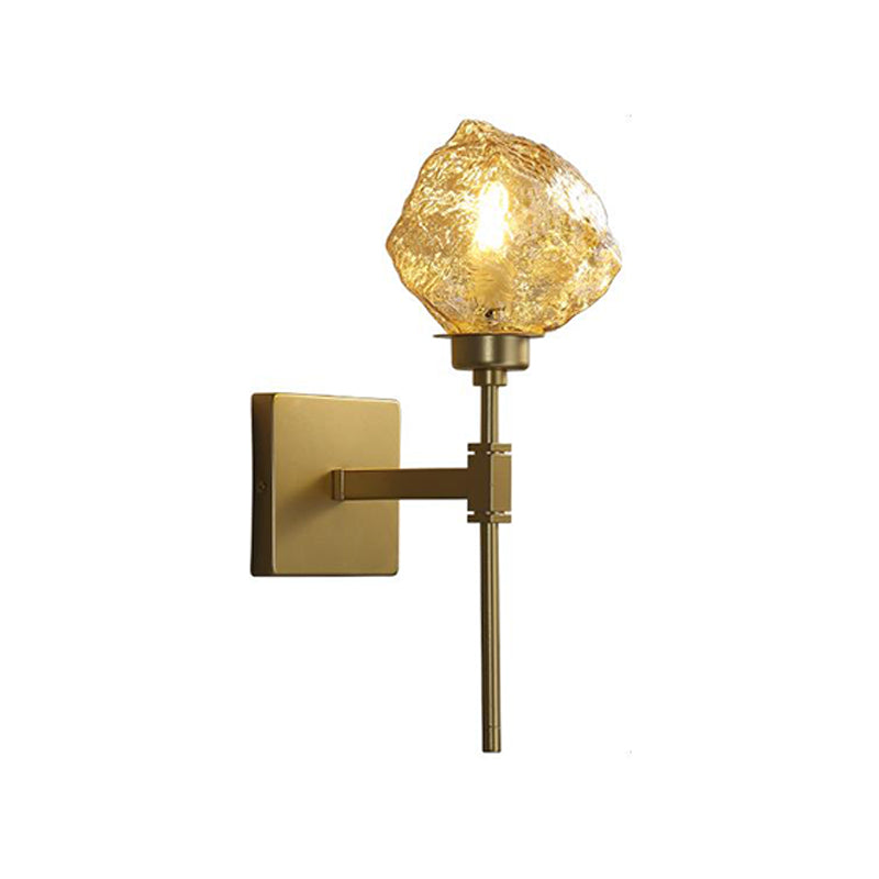 Frendorf | Ice Block Woonkamer Wandlamp Wandlamp Traditioneel Metaal 1 Kop Rook Grijs/Amber Wandverlichting Fixture