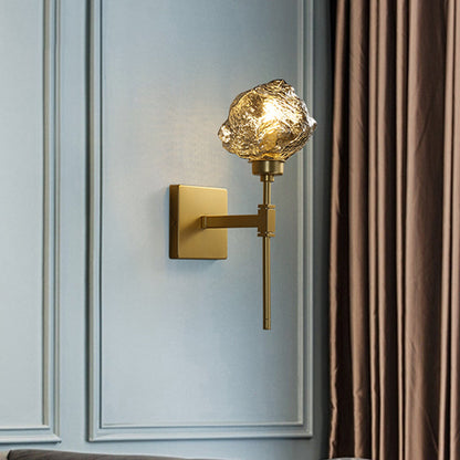 Frendorf | Ice Block Woonkamer Wandlamp Wandlamp Traditioneel Metaal 1 Kop Rook Grijs/Amber Wandverlichting Fixture