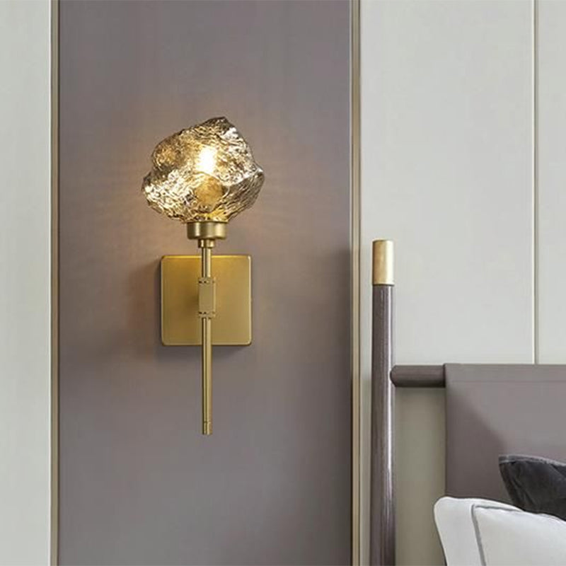 Frendorf | Ice Block Woonkamer Wandlamp Wandlamp Traditioneel Metaal 1 Kop Rook Grijs/Amber Wandverlichting Fixture