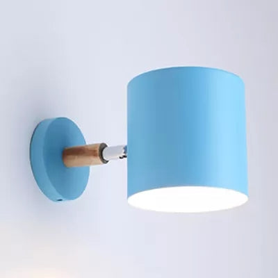 Frendorf | Draaibare Cilinder Wandlamp Één Hoofd Macaron Stijl Metalen Wandlamp voor Kinderkamer