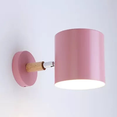 Frendorf | Draaibare Cilinder Wandlamp Één Hoofd Macaron Stijl Metalen Wandlamp voor Kinderkamer