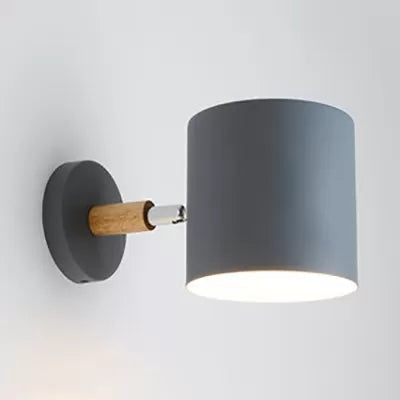 Frendorf | Draaibare Cilinder Wandlamp Één Hoofd Macaron Stijl Metalen Wandlamp voor Kinderkamer