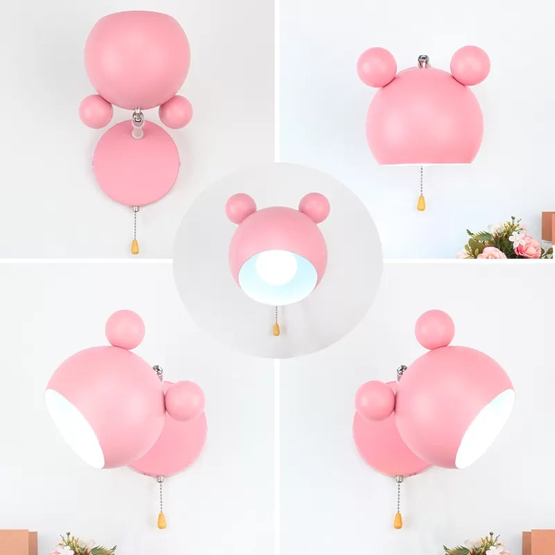 Macaron Maus Wandlicht mit Zugkette 1 Kopf Metall Wandleuchte für das Arbeitszimmer