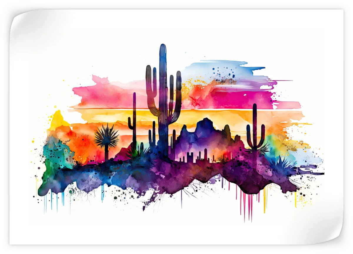 Frendorf | Southwest Desert Vista - Aquarell Landschaft Wandkunst