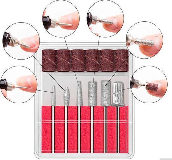 Frendorf | Nailpro 6 IN 1 - Elektrischer Nagelfräser - Nagelfeile - Pediküreset - USB-Anschluss