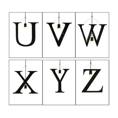 1 Licht Buchstabenförmige Pendelleuchte Industrie Schwarz Edelstahl Verstellbare Deckenleuchte für Schlafzimmer
