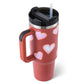 40 Oz Tumbler mit Griff Strohhalm isoliert