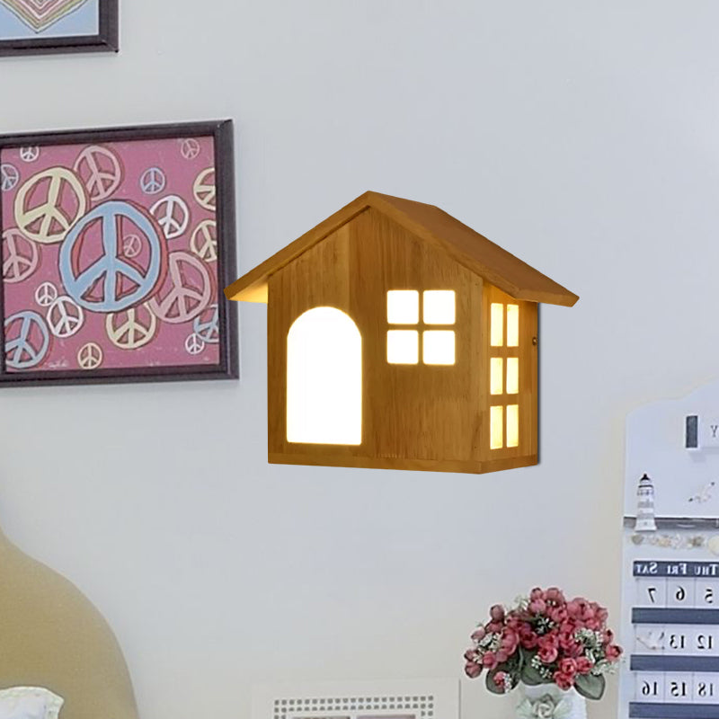 Frendorf | Wood House Wandlamp Trap Woonkamer Hedendaagse Sconces Lamp in Beige