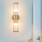Frendorf | 1/2-Licht Flur Wandleuchte Modernist Stilvolle Goldene Wandleuchte mit Zylindrischem Klaren Kristallschirm