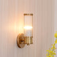 Frendorf | 1/2-Licht Flur Wandleuchte Modernist Stilvolle Goldene Wandleuchte mit Zylindrischem Klaren Kristallschirm