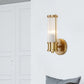 Frendorf | 1/2-Licht Flur Wandleuchte Modernist Stilvolle Goldene Wandleuchte mit Zylindrischem Klaren Kristallschirm