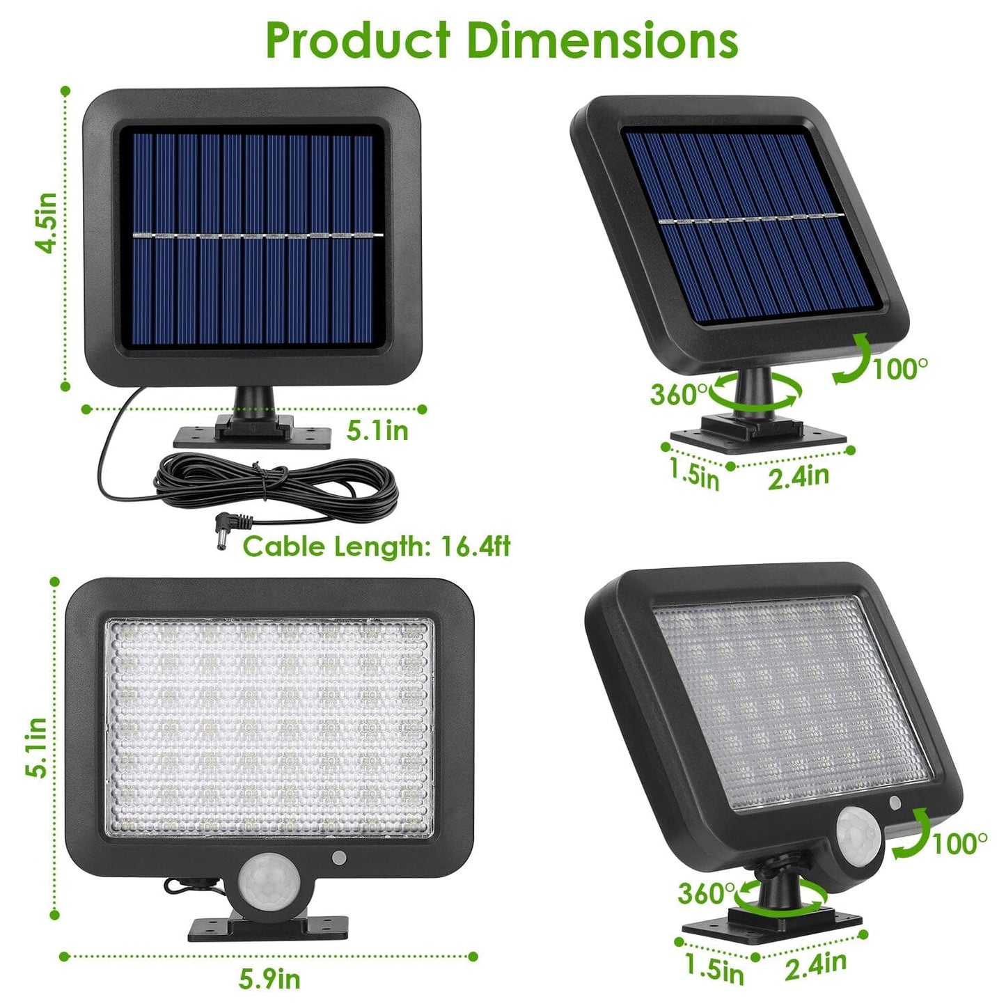 Frendorf | 56 LEDs Außen Solar Sicherheitsflutlicht
