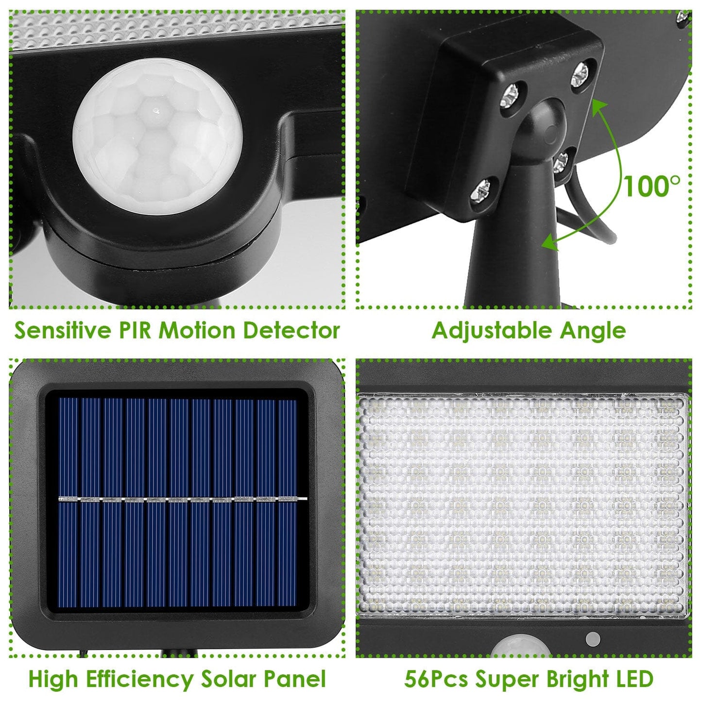 Frendorf | 56 LEDs Außen Solar Sicherheitsflutlicht