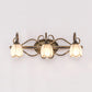 Frendorf | 2/3 Lichten Frosted Glas Vanity Light Fixture Traditionele Antieke Messing Bloemvormige Badkamer Verlichting Fixture