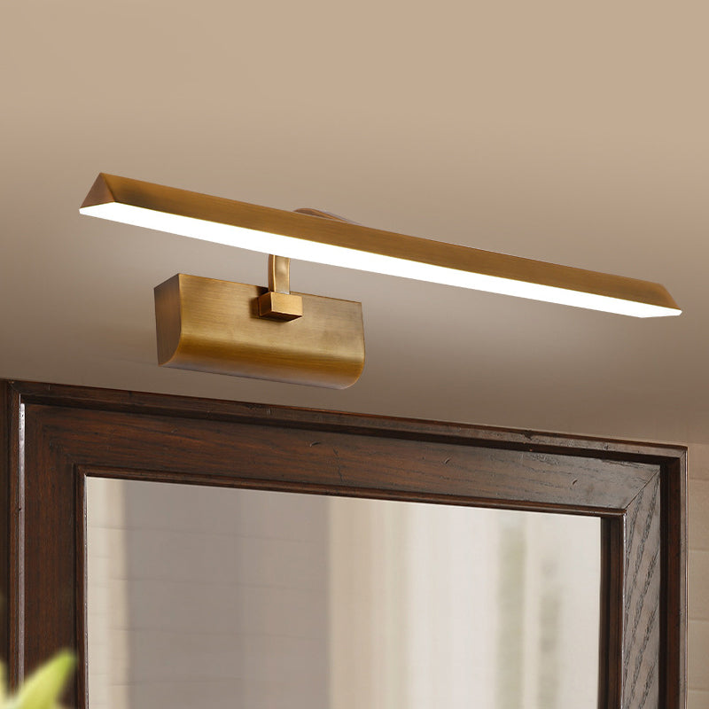 Frendorf | LED Lineaire Vanity Lamp Traditionele Messing Metaal Wandlamp Licht Armatuur voor Badkamer in Wit/Warm/Natuurlijk Licht, 16"/20"/24" L