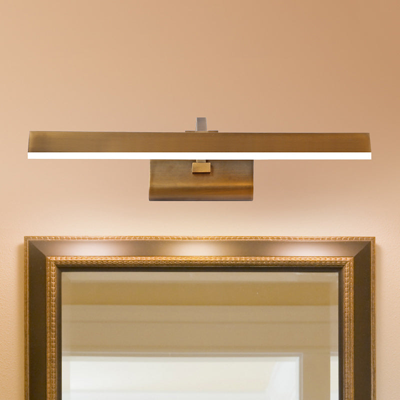 Frendorf | LED Lineaire Vanity Lamp Traditionele Messing Metaal Wandlamp Licht Armatuur voor Badkamer in Wit/Warm/Natuurlijk Licht, 16"/20"/24" L