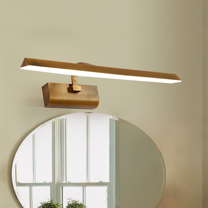 Frendorf | LED Lineaire Vanity Lamp Traditionele Messing Metaal Wandlamp Licht Armatuur voor Badkamer in Wit/Warm/Natuurlijk Licht, 16"/20"/24" L