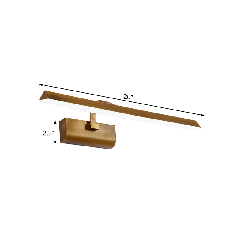 Frendorf | LED Lineaire Vanity Lamp Traditionele Messing Metaal Wandlamp Licht Armatuur voor Badkamer in Wit/Warm/Natuurlijk Licht, 16"/20"/24" L