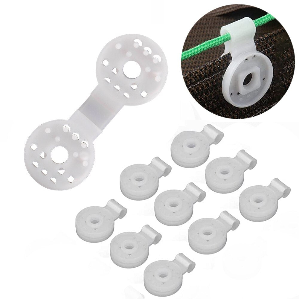 Frendorf | SunClip– Robuste Kunststoffklammern für Schattentücher, flexibel und einfach zu befestigen [25 + 25 Gratis]