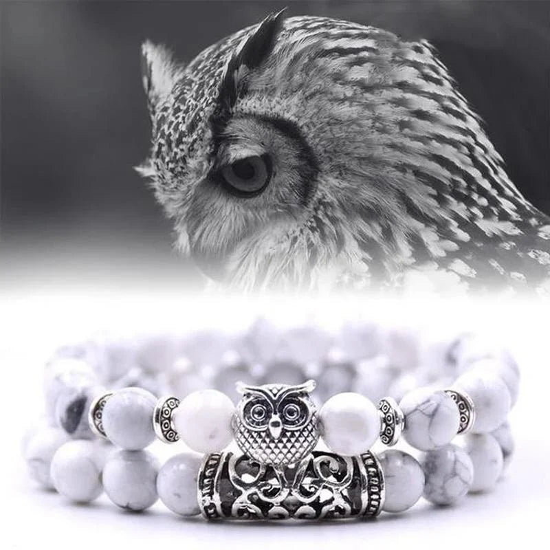 Frendorf | Eule Charme Naturstein-Armband