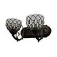 Frendorf | Tiffany Classic Koepel Wandlamp met Kraal 2 Koppen Geveegd Glas Wandlamp in Rood/Geel voor Hotel