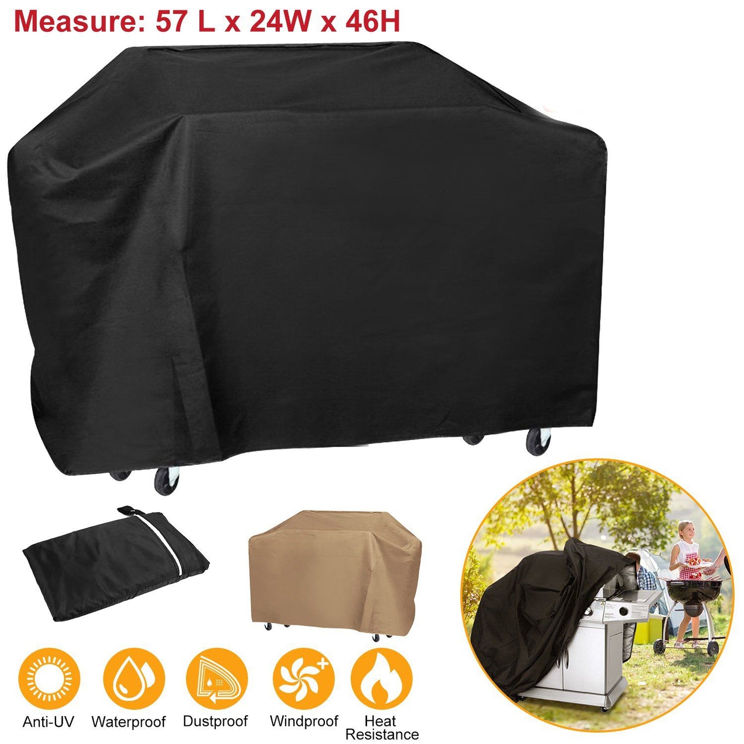 Frendorf | 57-Zoll Wetterbeständige Grillabdeckung