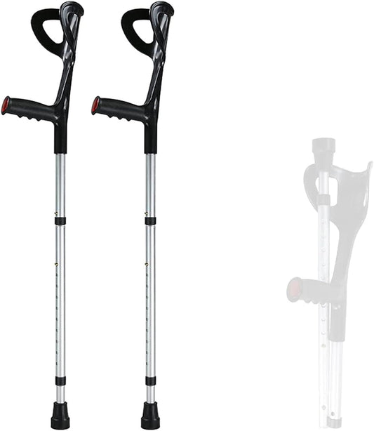 Frendorf | 2×Erwachsenen Unterarmkrücken, faltbare Gehhilfen, verstellbare Krücken, ergonomische Griffe, rutschfeste Gummikappen, für Höhen von 140-190 cm