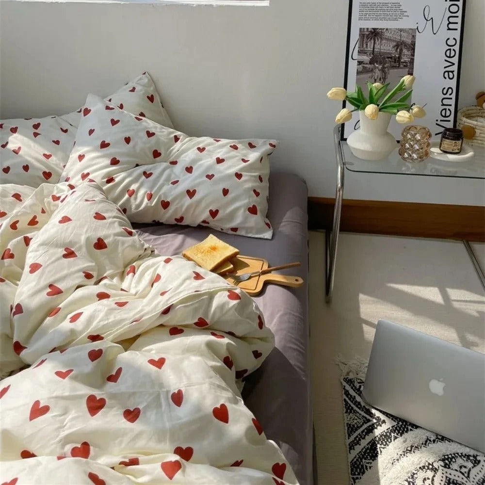 Frendorf | Velvet Heart - Plus herz-inspiriertes Bettbezug