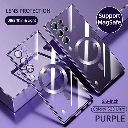 Transparente Luxus-Beschichtung Magnetische Abdeckung für Samsung