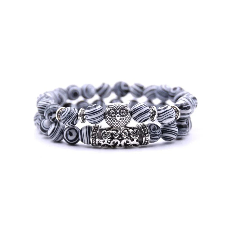 Frendorf | Eule Charme Naturstein-Armband
