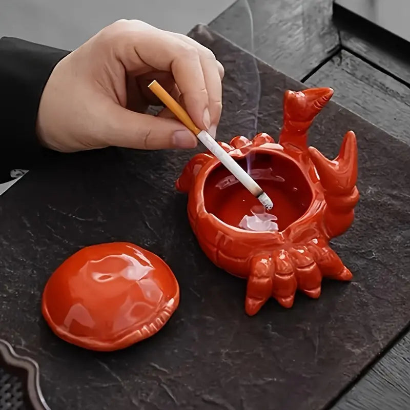 Frendorf | CrabbySmoke – Einzigartiger krabbenförmiger Aschenbecher mit Deckel