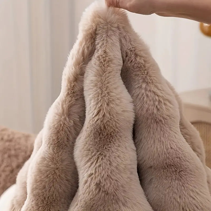 Frendorf | PlushCircle Rundteppich aus Kunstfell | Weich wie Kaninchenfell | Hochwertige Deko für Zuhause