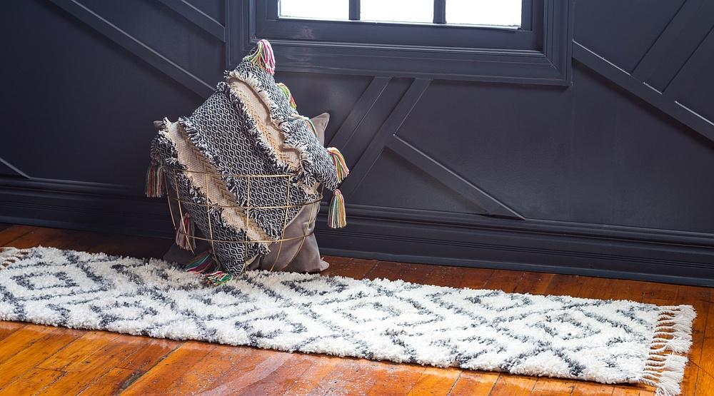 Frendorf | DiamondLuxe Shag - Teppich mit Diamantmuster | Shaggy Hochflorteppich | Weich & Modern | Perfekt für Wohnzimmer