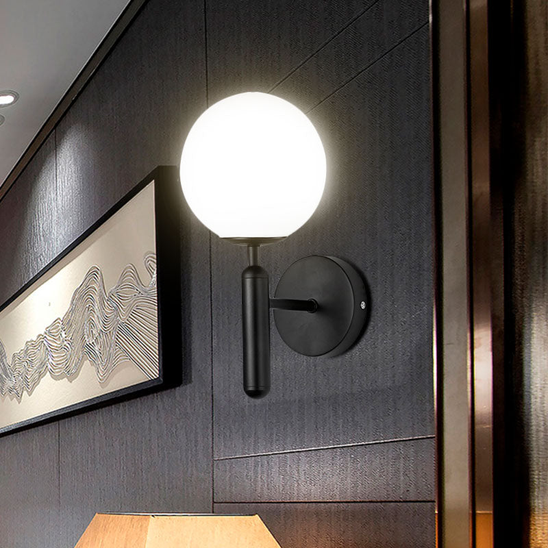 Frendorf | 1 Lichtklar Texturiertes Glas Wand Sconces Licht Modern Schwarze Globe Schlafzimmer Beleuchtung Fixture