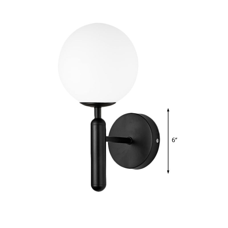 Frendorf | 1 Lichtklar Texturiertes Glas Wand Sconces Licht Modern Schwarze Globe Schlafzimmer Beleuchtung Fixture