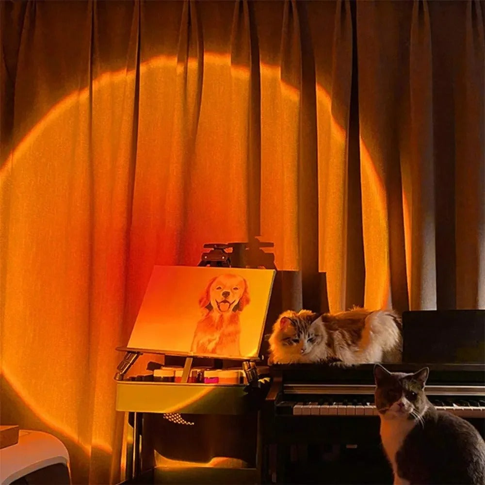l Stilvolle Retro Tischlampe mit Sonnenuntergangs
